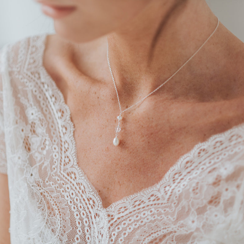 Blossom pearl pendant necklace (silver) - Liberty in Love