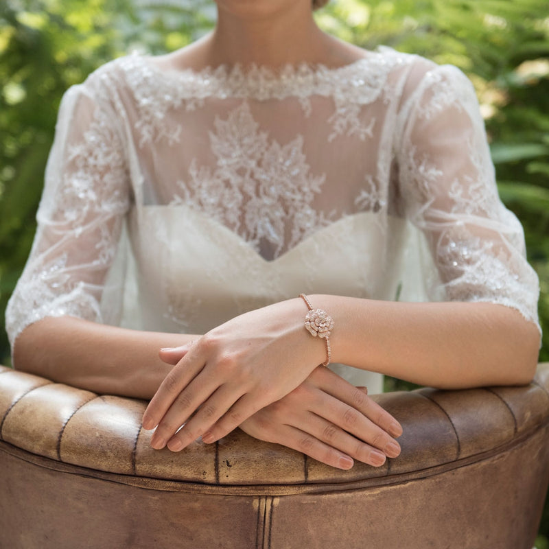 Blossom rose gold crystal embellished bracelet - Liberty in Love
