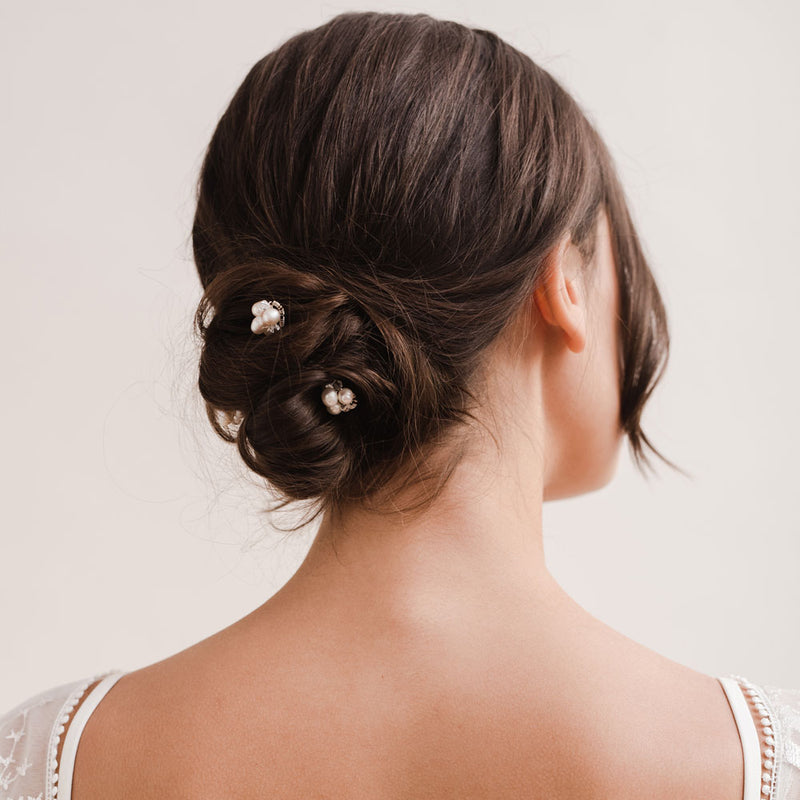 Blossom champagne pearl hair pins (set of 3) - Liberty in Love