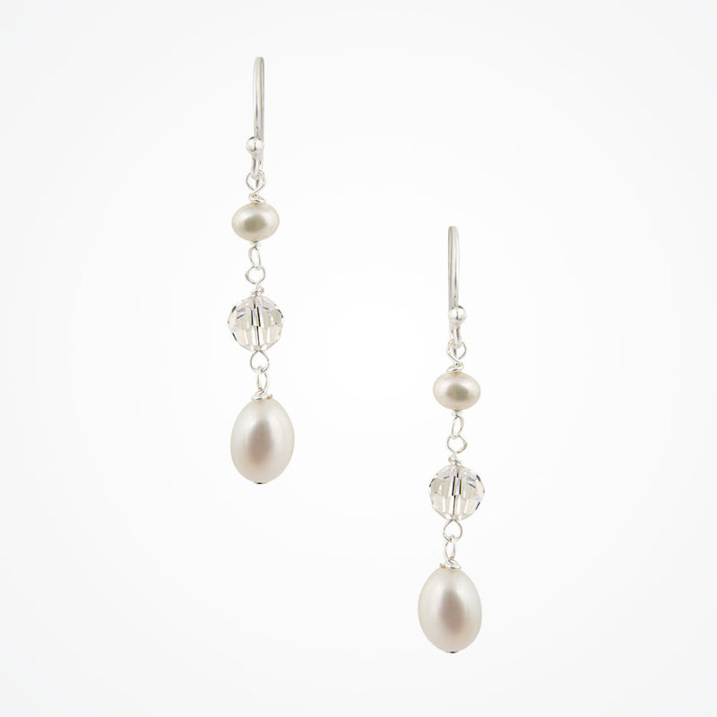 Blossom II pearl and crystal drop earrings - Liberty in Love