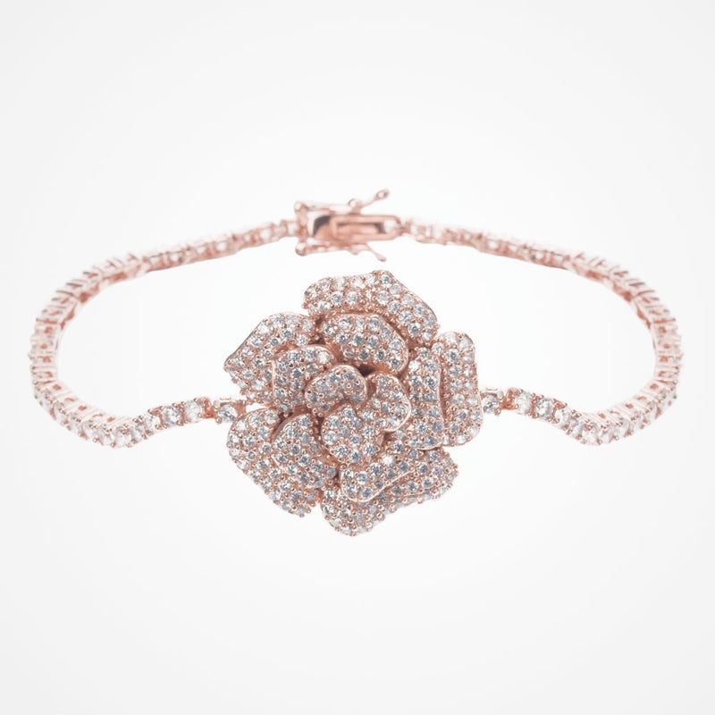 Blossom rose gold crystal embellished bracelet - Liberty in Love