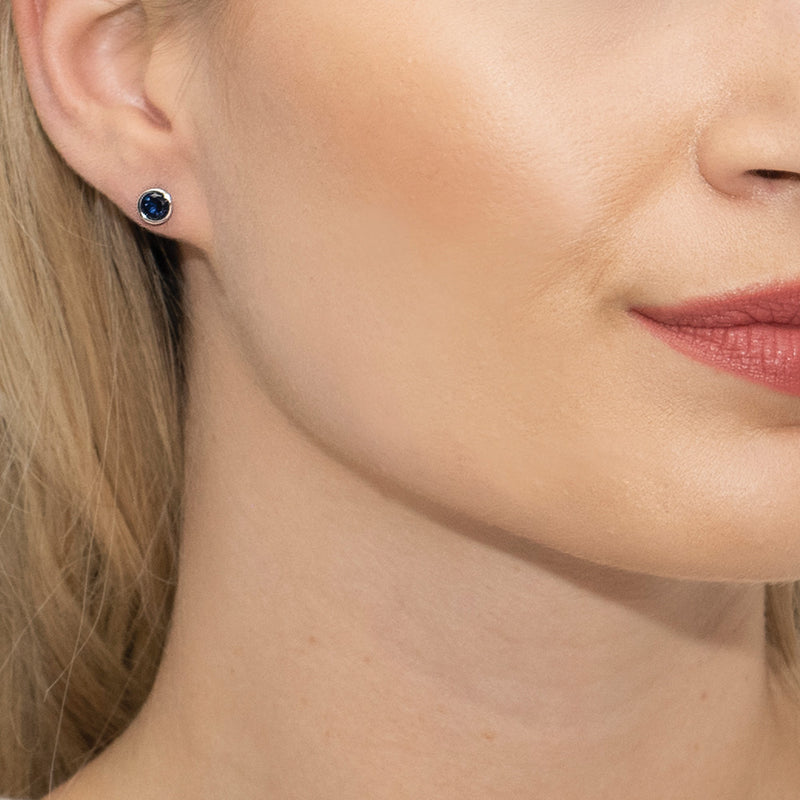 Blue moon indigo zirconia bridal stud earrings - Liberty in Love