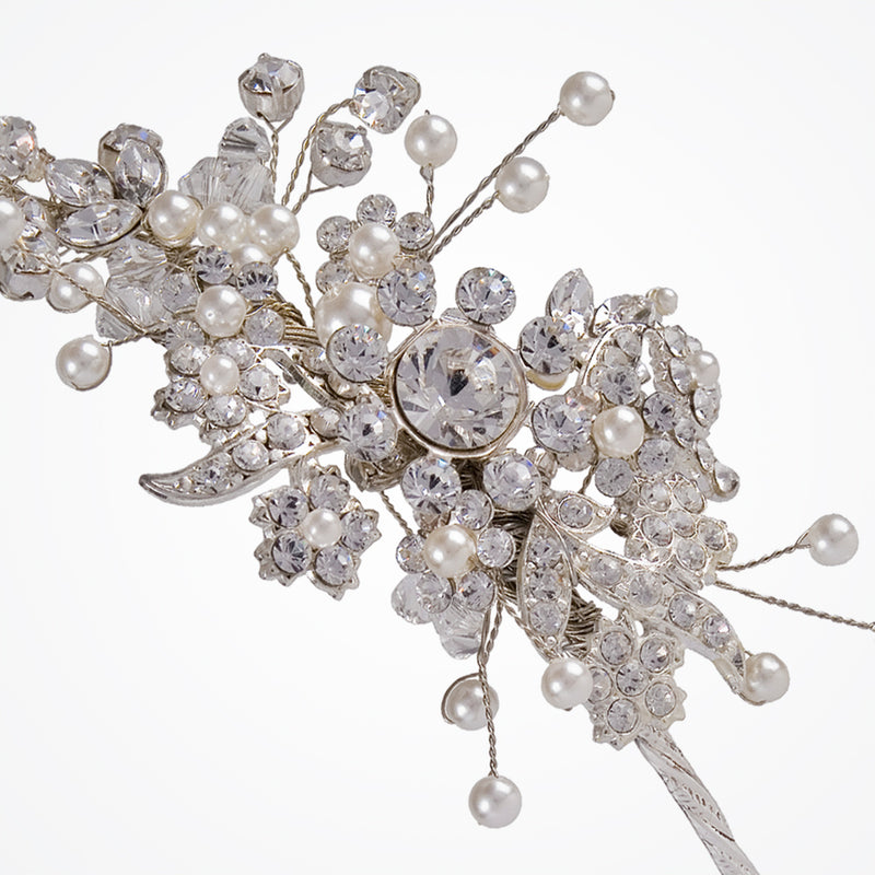 Bluebell crystal and pearl bridal headband - Liberty in Love