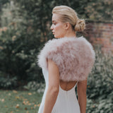 Blush pink feather bridal bolero XS - (size 6-8) - Liberty in Love