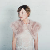Blush pink feather bridal bolero XS - (size 6-8) - Liberty in Love