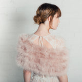 Blush pink feather bridal stole plus (size 16-24) - Liberty in Love