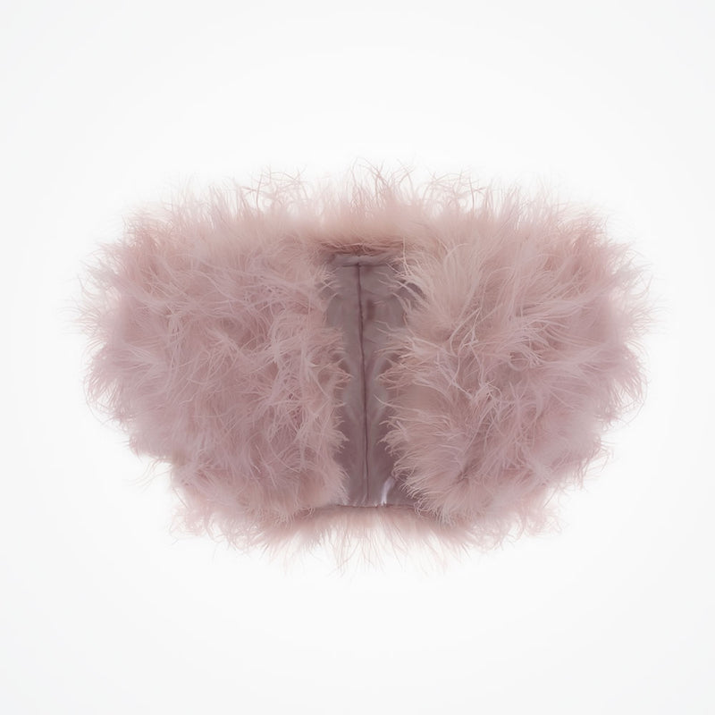 Blush pink ostrich feather bridal bolero - Liberty in Love