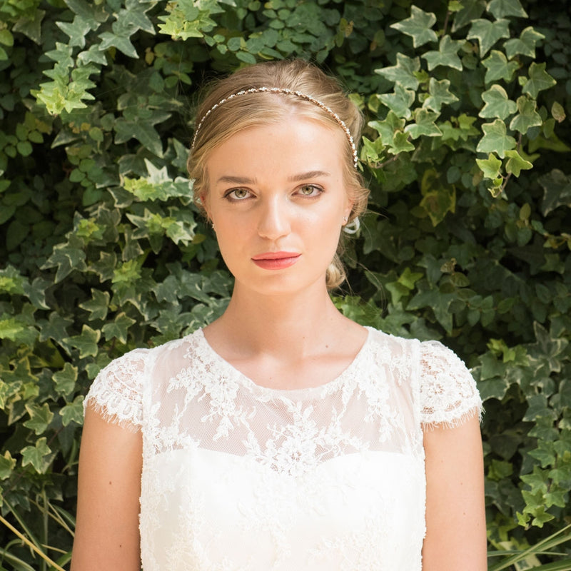 Blush promise rose gold band of crystals headpiece - Liberty in Love