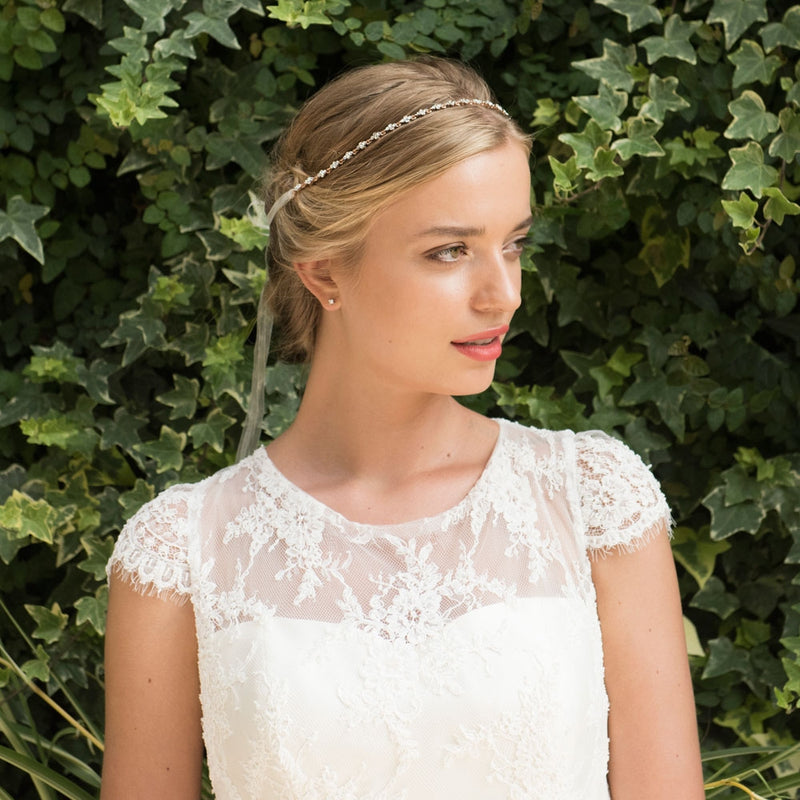 Blush promise rose gold band of crystals headpiece - Liberty in Love