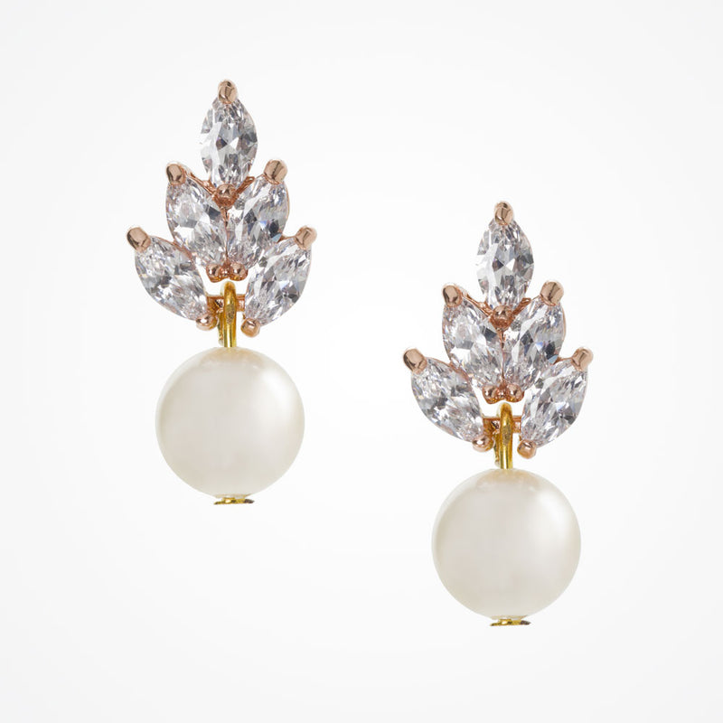 Bocheron pearl drop earrings (rose gold) - Liberty in Love