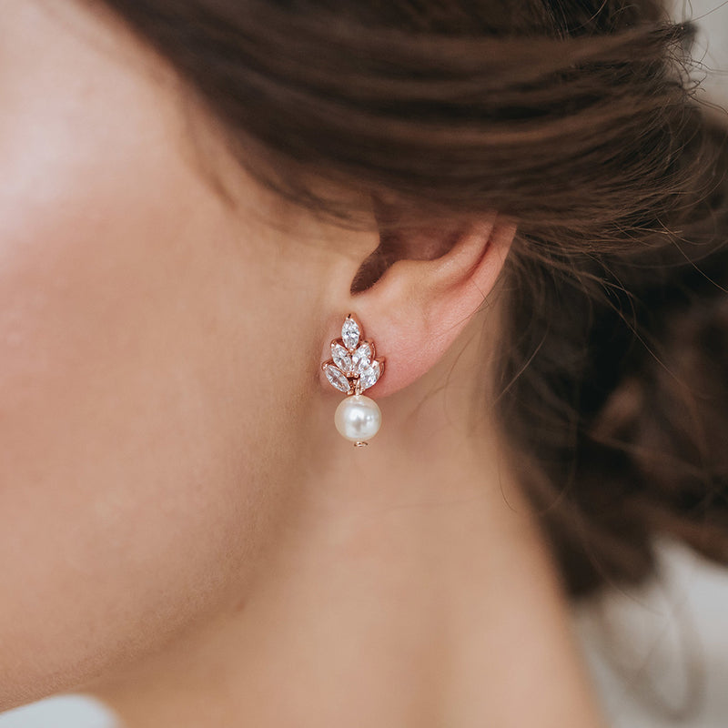 Bocheron pearl drop earrings (rose gold) - Liberty in Love