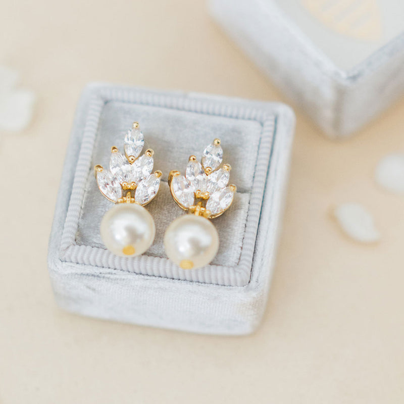 Bocheron pearl drop earrings (rose gold) - Liberty in Love