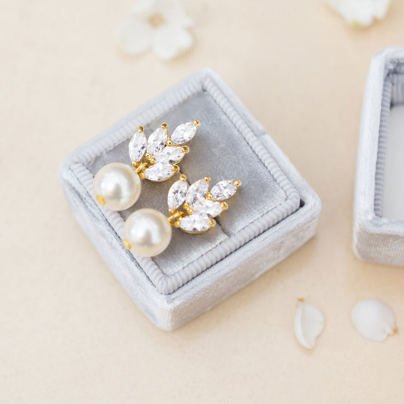 Bocheron pearl drop earrings (rose gold) - Liberty in Love