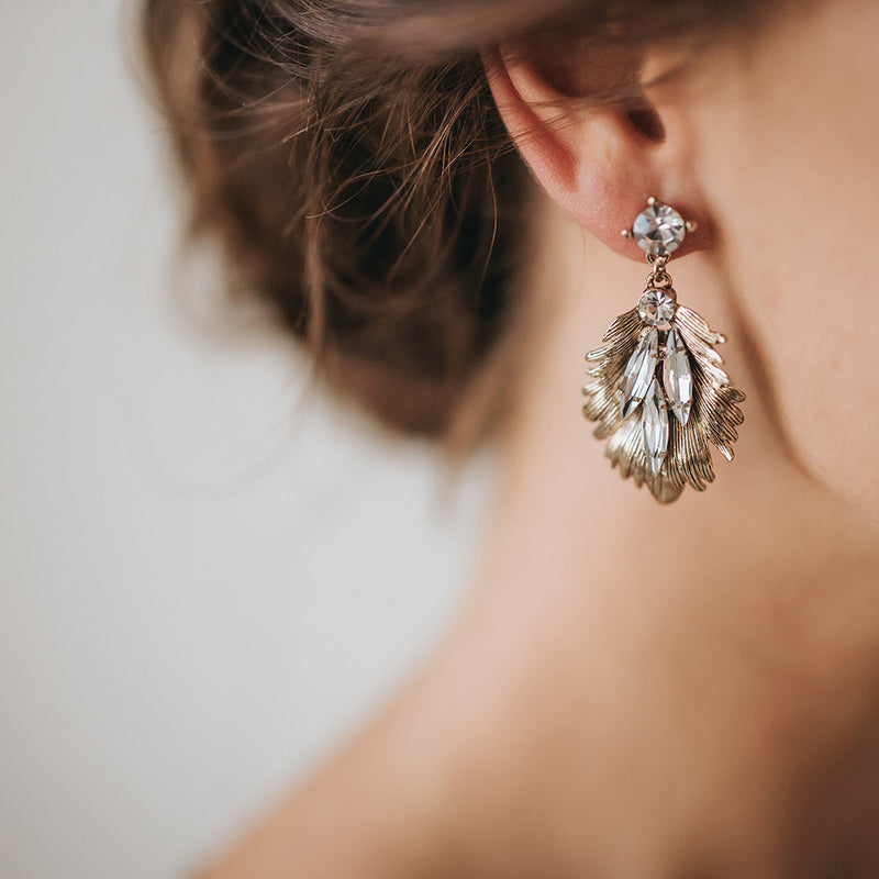 Boden antique gold leaves earrings - Liberty in Love