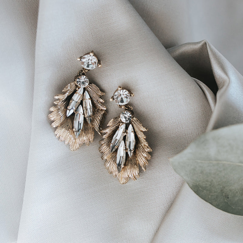 Boden antique gold leaves earrings - Liberty in Love
