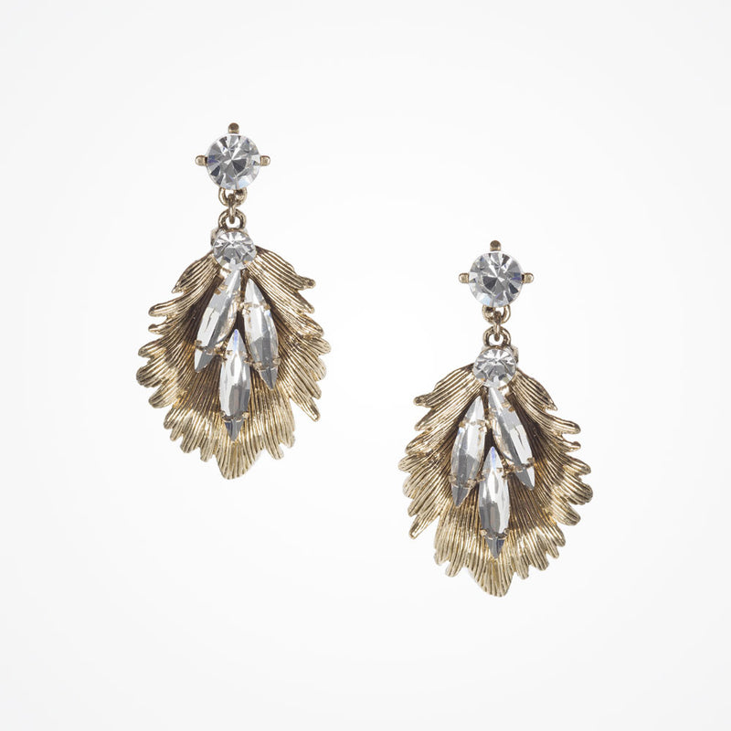 Boden antique gold leaves earrings - Liberty in Love