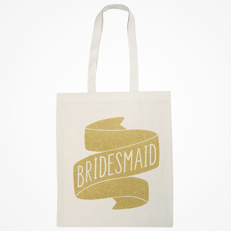 Bridesmaid tote bag (gold glitter) - Liberty in Love