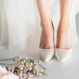 Bridgette rose gold embellished heel platform courts - Liberty in Love