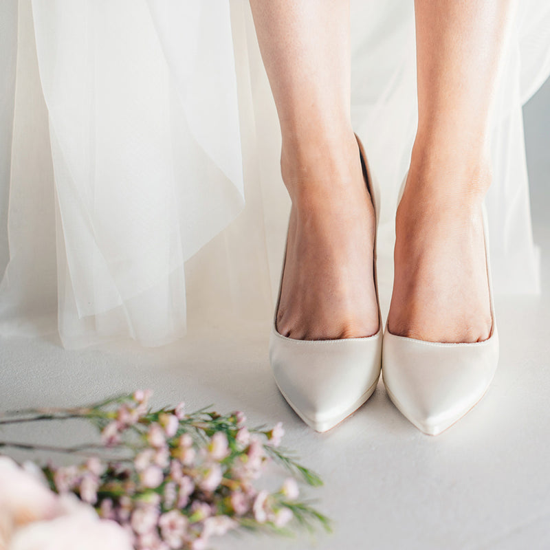 Bridgette rose gold embellished heel platform courts - Liberty in Love