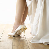 Bridgette rose gold embellished heel platform courts - Liberty in Love