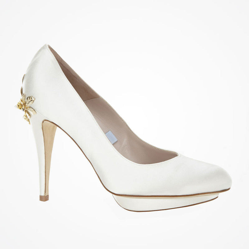 Bridgette rose gold embellished heel platform courts - Liberty in Love