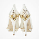 Bridgette rose gold embellished heel platform courts - Liberty in Love