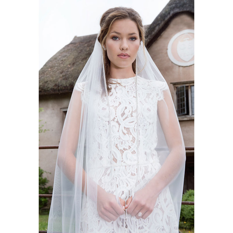 Brisbane beaded deco fan edge veil - Liberty in Love
