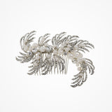 Brooke crystal leaves and pearl blossoms hair comb - Liberty in Love
