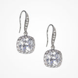 Bryony square cut CZ drop earrings (silver) - Liberty in Love