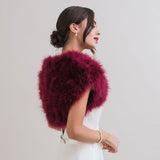 Burgundy feather bridal bolero - Liberty in Love