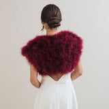 Burgundy feather bridal bolero - Liberty in Love