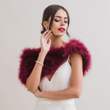 Burgundy feather bridal stole - Liberty in Love