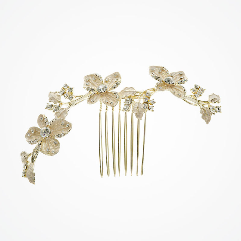 Buttercup golden line of flowers hair comb - Liberty in Love