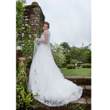 Cairns watercolour floral lace edge veil - Liberty in Love