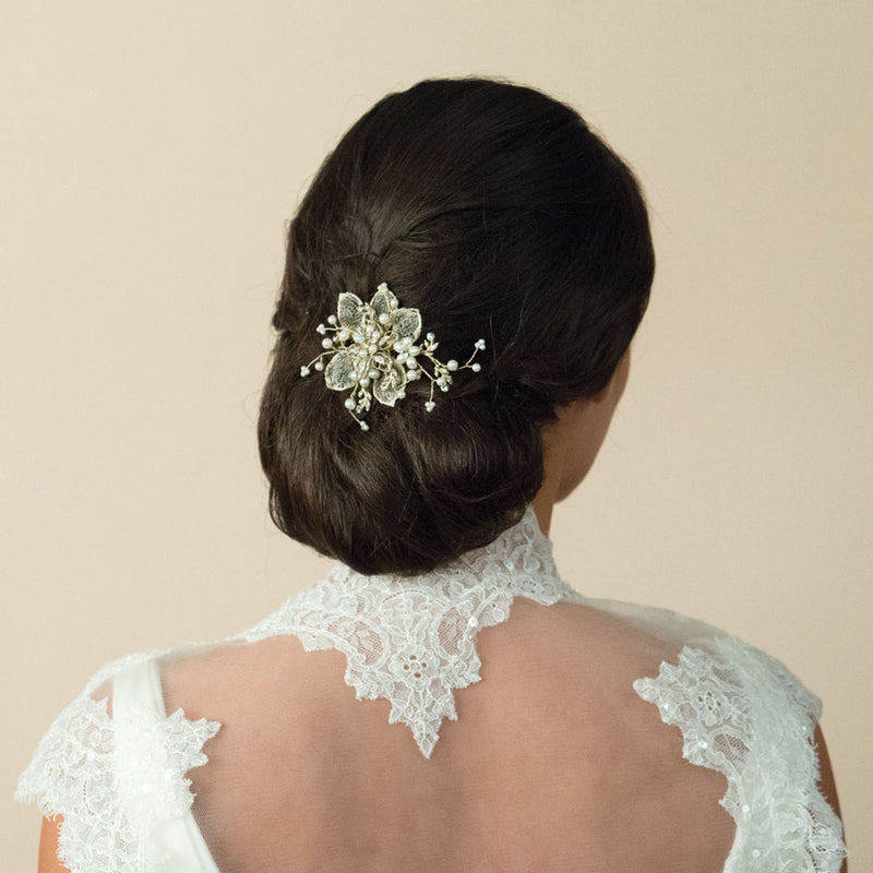 Camilla gold floral hair clip - Liberty in Love