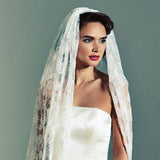 Camrose floral embroidered tulle veil - Liberty in Love
