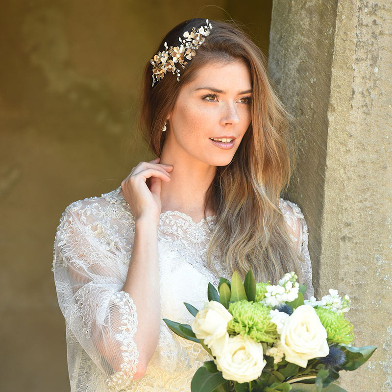 Cappuccino blossom floral hair clip - Liberty in Love