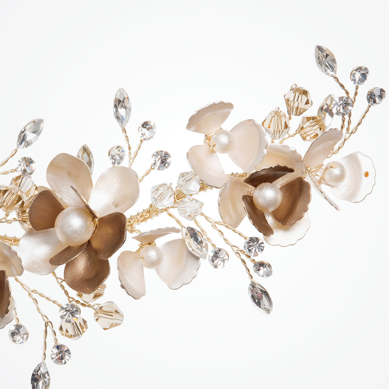 Cappuccino blossom floral hair clip - Liberty in Love