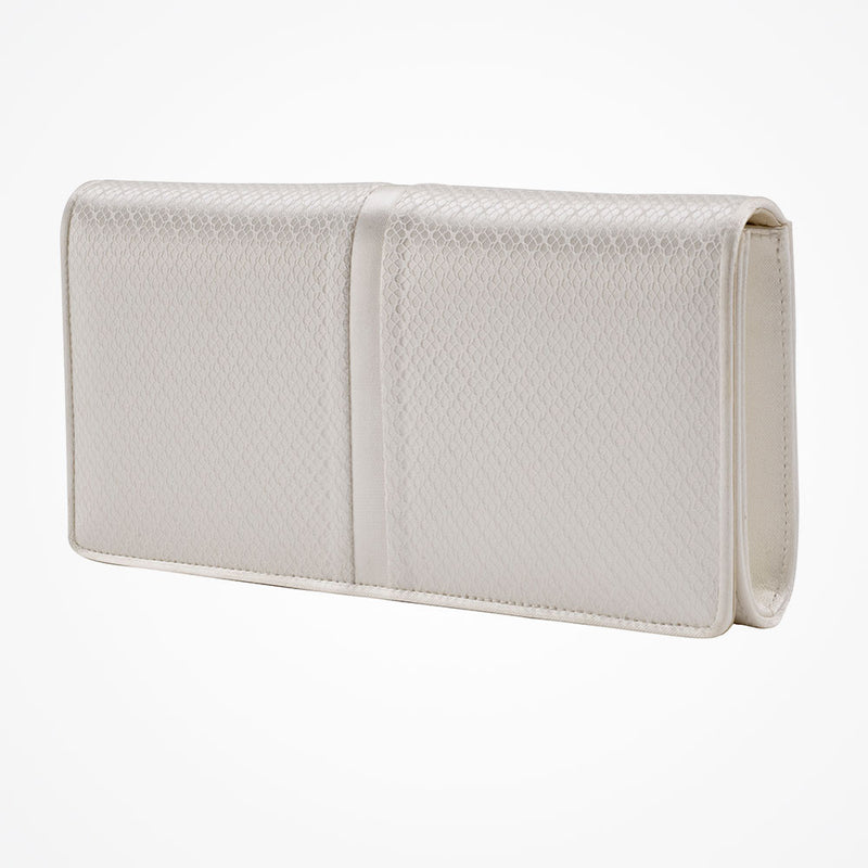 Carmella ivory satin and lace clutch - Liberty in Love