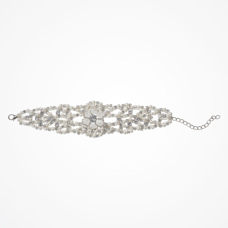 Carrie floral crystal and pearl cuff - Liberty in Love