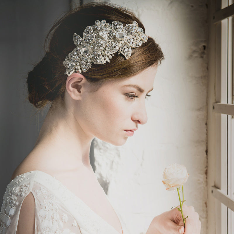 Casablanca embellished floral cluster bridal headpiece - Liberty in Love