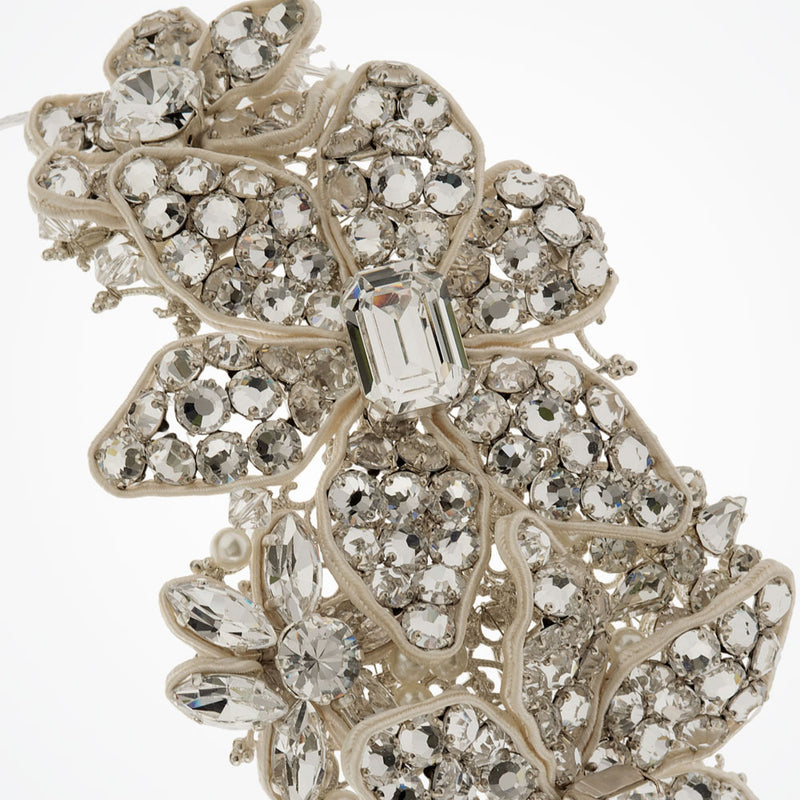 Casablanca embellished floral cluster bridal headpiece - Liberty in Love