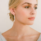 Cassia antique long drop pearl earrings (silver) - Liberty in Love