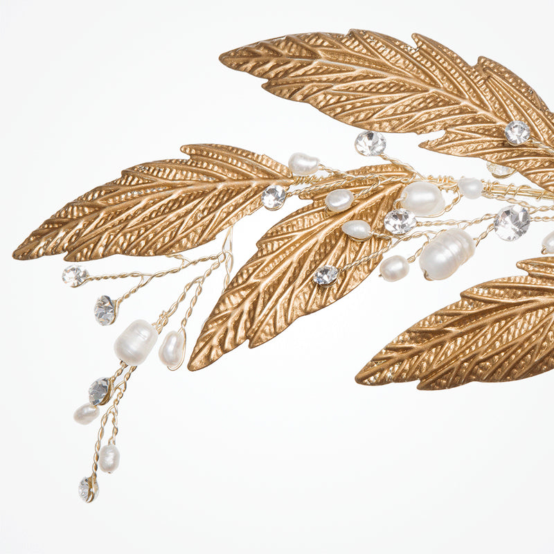 Cassiopea bronze leaves and sprigs hair clip - Liberty in Love