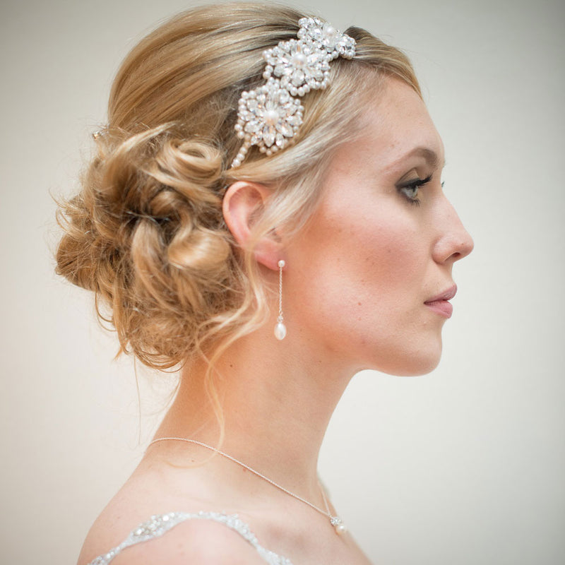 Cecily pearl and diamante floral motif headband - Liberty in Love