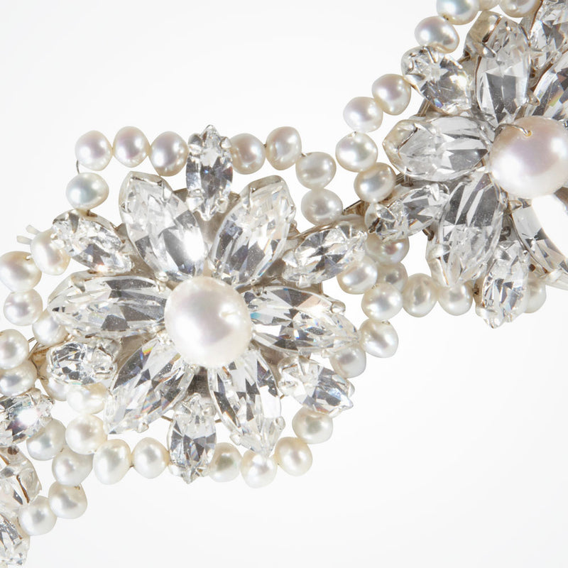 Cecily pearl and diamante floral motif headband - Liberty in Love