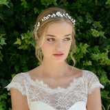 Celestia silver enamelled blossoms hair vine - Liberty in Love
