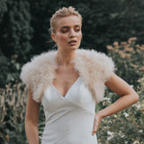 Champagne feather bridal bolero - Liberty in Love