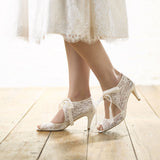 Chantilly low lace bridal shoe boots - Liberty in Love