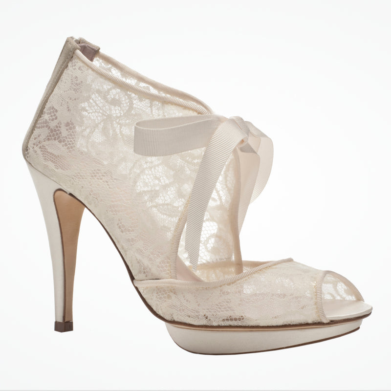 Chantilly lace bridal shoe boots - Liberty in Love